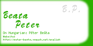 beata peter business card