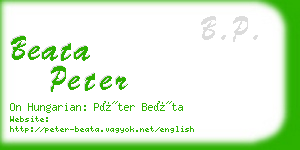 beata peter business card